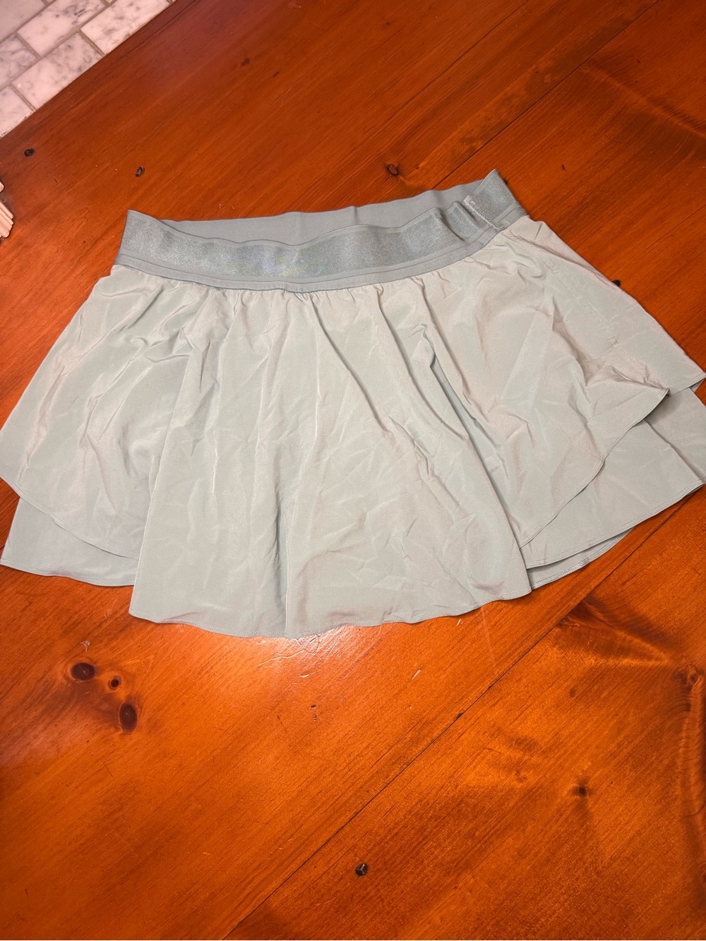 Light Mint Flared tennis skort with Elastic Waistband